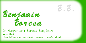 benjamin borcsa business card